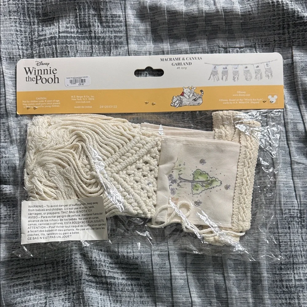 Winnie the Pooh Macrame & Canvas Garland Wall Hanging